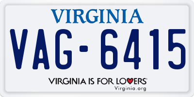 VA license plate VAG6415
