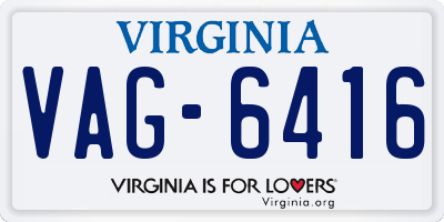 VA license plate VAG6416