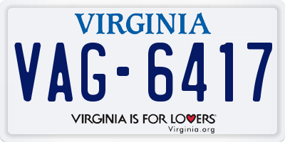 VA license plate VAG6417