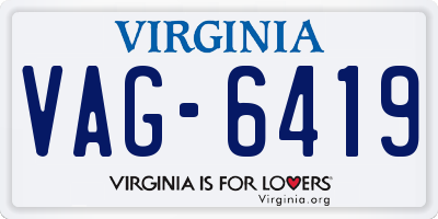 VA license plate VAG6419
