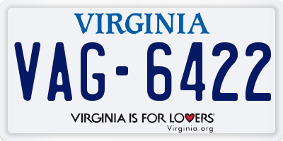 VA license plate VAG6422