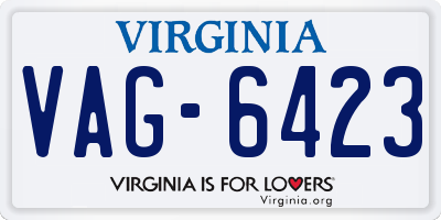 VA license plate VAG6423