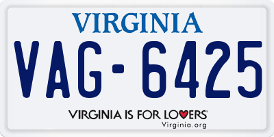 VA license plate VAG6425