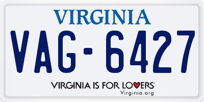 VA license plate VAG6427
