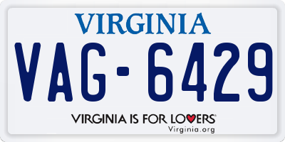 VA license plate VAG6429