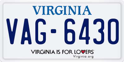 VA license plate VAG6430