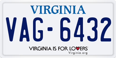 VA license plate VAG6432