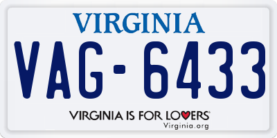 VA license plate VAG6433