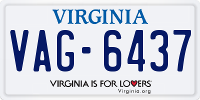 VA license plate VAG6437