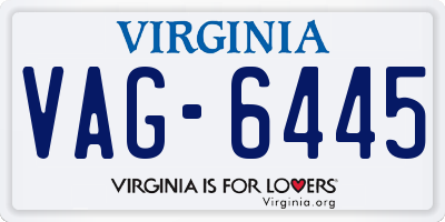 VA license plate VAG6445