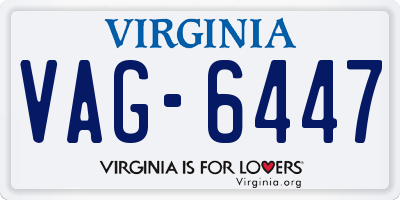 VA license plate VAG6447