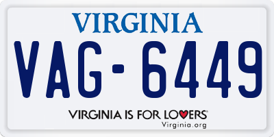 VA license plate VAG6449