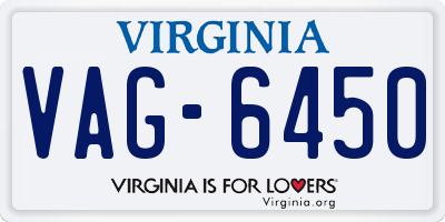 VA license plate VAG6450