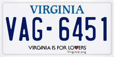 VA license plate VAG6451