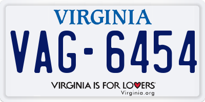 VA license plate VAG6454