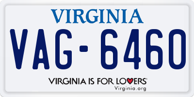 VA license plate VAG6460