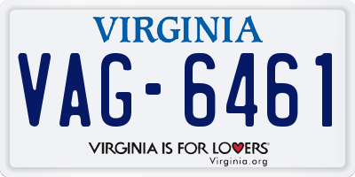 VA license plate VAG6461