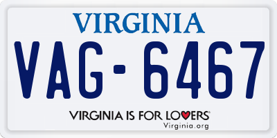 VA license plate VAG6467