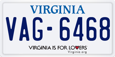 VA license plate VAG6468