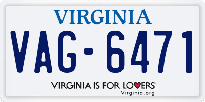 VA license plate VAG6471
