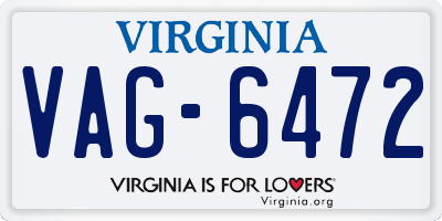 VA license plate VAG6472