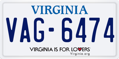 VA license plate VAG6474