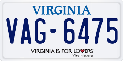 VA license plate VAG6475