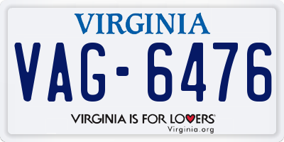 VA license plate VAG6476