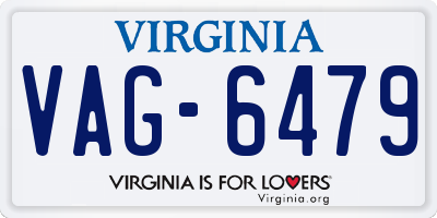 VA license plate VAG6479