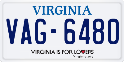 VA license plate VAG6480