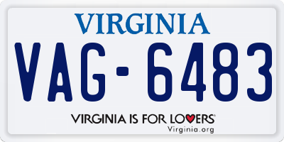 VA license plate VAG6483