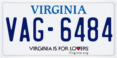 VA license plate VAG6484
