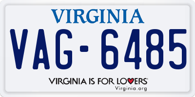 VA license plate VAG6485