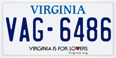 VA license plate VAG6486
