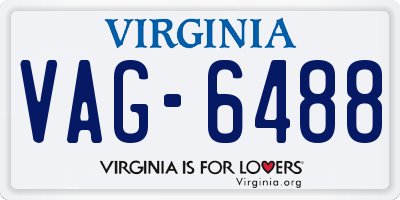 VA license plate VAG6488