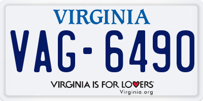 VA license plate VAG6490