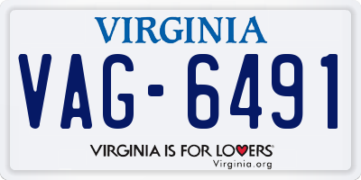 VA license plate VAG6491