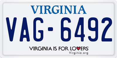 VA license plate VAG6492