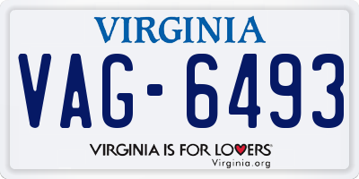 VA license plate VAG6493