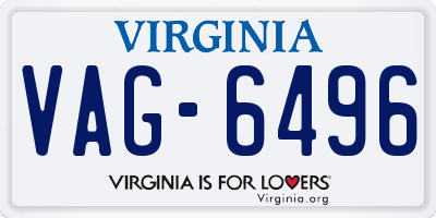 VA license plate VAG6496