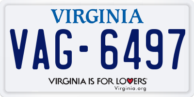 VA license plate VAG6497