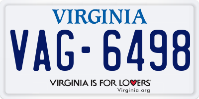 VA license plate VAG6498