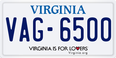 VA license plate VAG6500