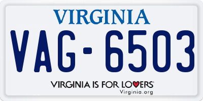VA license plate VAG6503