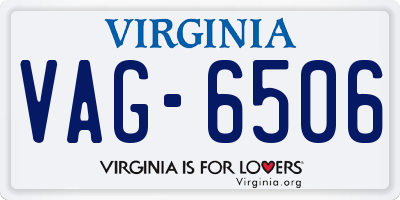 VA license plate VAG6506