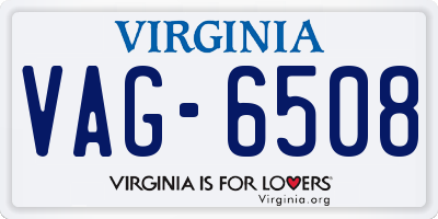 VA license plate VAG6508