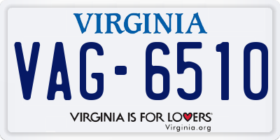 VA license plate VAG6510