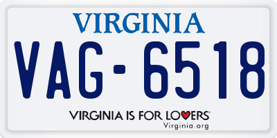 VA license plate VAG6518