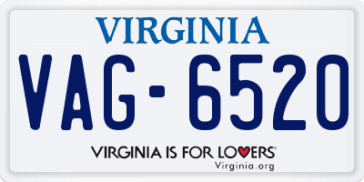 VA license plate VAG6520