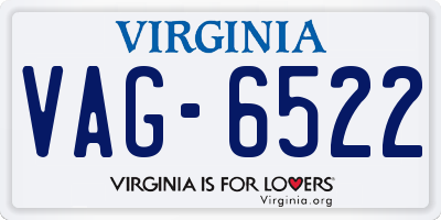VA license plate VAG6522